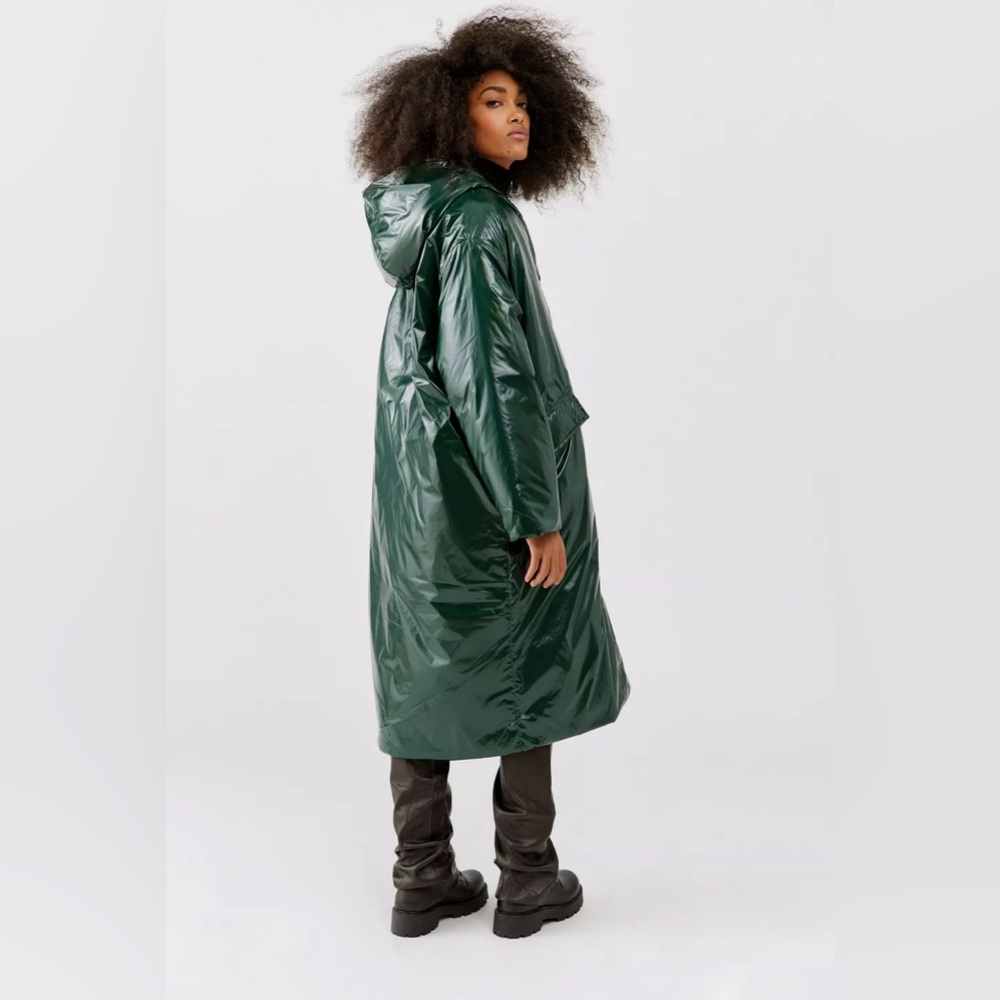 Urban Outfitters Mila Longline Parka Jacket in Green. Size Medium - Picture 3 of 11
